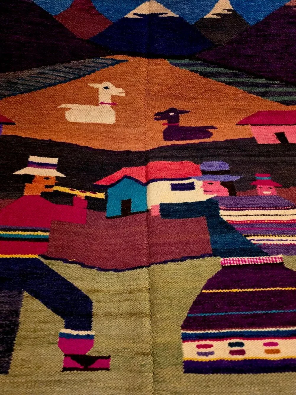 Woven in Tradition, Styled for Your Home. Art Tapestry Alpacas & Mountains